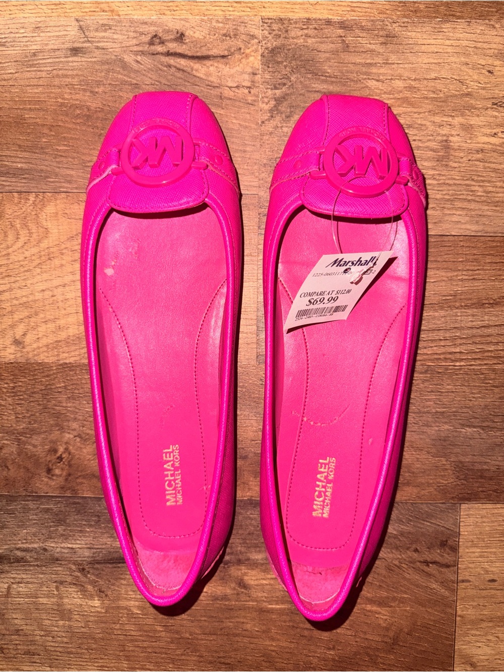 Michael Kors Bright Pink Logo Ballet Flats